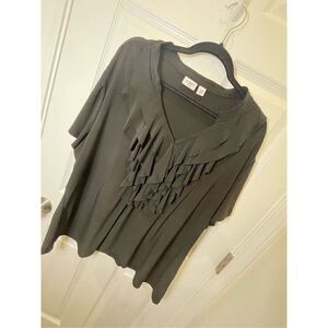 Cato women’s black blouse with ruffles 26/28W